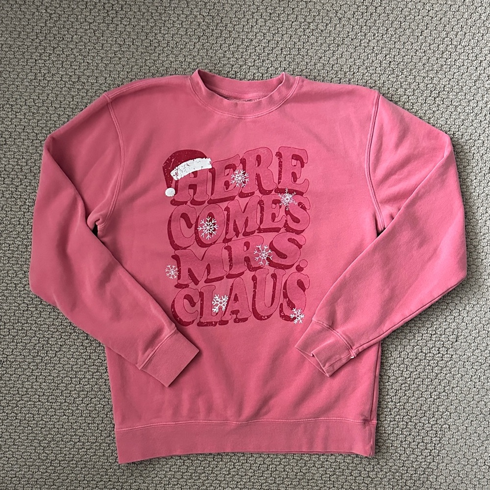 Pink Women's Sweatshirt - Festive Design